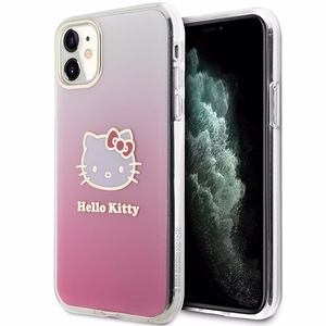 Hello Kitty IML Gradient Electrop Kitty Head dėklas telefonui iPhone 11 / XR - rožinis