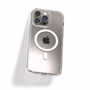 Spigen Ultra Hybrid Magnetinis dėklas su MagSafe iPhone 14 Pro - skaidrus/baltas