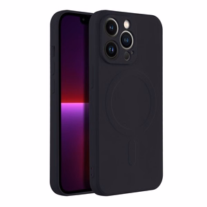SILICONE MAG COVER dėklas telefonui, suderinamas su MagSafe, IPHONE 13 Pro, juodas