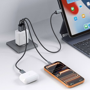 "Tech-Protect" NCA65W-GAN 3 prievadų 65 W sieninis įkroviklis - baltas