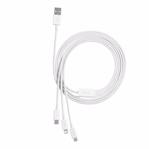 USB laidas Baseus 3in1 Superior baltas 150cm (iki 3.5A)