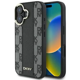 DKNY Languotas raštas magnetinis iPhone 16 Plus dėklas - juodas