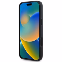 Dėklas telefonui Guess Saffiano Klasikinis Logotipas MagSafe iPhone 16 Plus - juodas