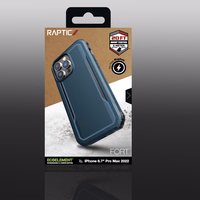 Raptic X-Doria Fort dėklas iPhone 14 Pro Max su Magnetine šarvuota mėlyna danga