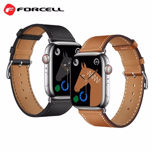 FORCELL F-DESIGN FA20 ekologiškos odos dirželis APPLE laikrodžiui 42 / 44 / 45 / 49 mm juodas