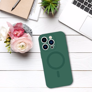 TEL PROTECT magnetinis silikoninis dėklas telefonui Iphone 14 žalias