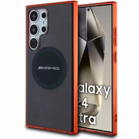 AMG skaidrus dviejų spalvų MagSafe dėklas telefonui Samsung Galaxy S24 Ultra - juodas