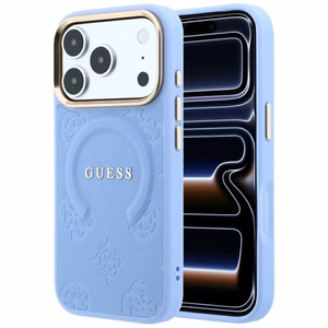 Dėklas, skirtas IPHONE 18 Pro/17 Pro suderinamas su „MagSafe“ (Saffiano Peony Ring) (spalva: šviesiai mėlyna)