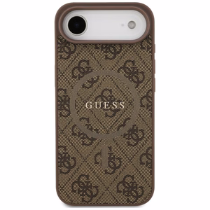GUESS dėklas telefonui IPHONE 17 Air, suderinamas su MagSafe GUHMP17MG4GFRW (PU 4G Ring Classic Logo) rudas