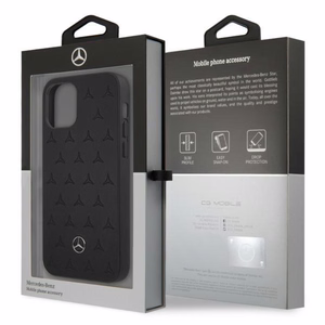 Mercedes Odinis žvaigždžių rašto dėklas iPhone 12 Pro Max - juodas