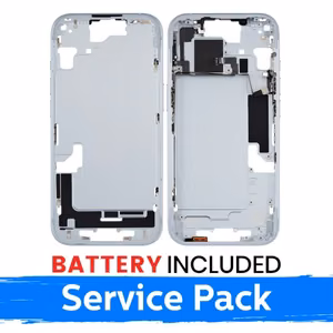 Ekrano rėmas / Vidinis korpusas skirtas Apple iPhone 15 korpusas + baterija / Blue / (Service Pack)