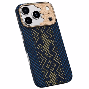 Mėlynas „Benks Magnetic Armor Air Knight“ kevlaro dėklas su metaliniu rėmeliu (C.K.FL.AP.GD.C072), skirtas iPhone 18 Pro / iPhone 17 Pro
