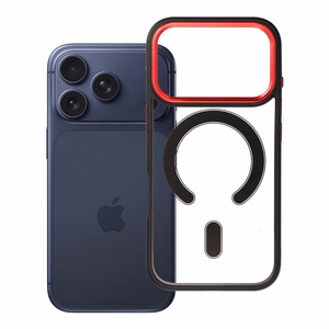 Dėklas telefonui COLOR EDGE MAG COVER suderinamas su MagSafe IPHONE 17 Pro - juodas raudonas