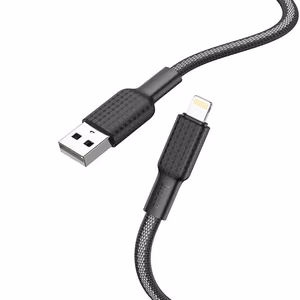 Кабель USB A to Lightning Hoco 2,4A 1 м X69 чёрно-белый