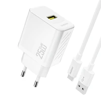 Dudao A27STEU 25W GaN USB-A Wall Įkroviklis with USB-A - USB-C Laidas - Baltas