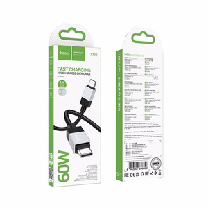 Kabelis USB C į USB C Hoco 3A 60W 1 m X110 juodas