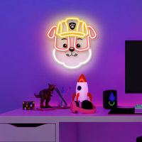 Hanging neon LED Paw Patrol on plexiglass - Rubble OW-130446