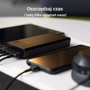 Green Cell GC PowerPlay 20S išorinė baterija, 20 000 mAh, 22,5 W, PD, USB-C, greitasis įkrovimas, Panther Black