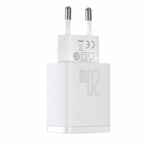 Įkroviklis Baseus (CCXJ-B02) (1xUSB-C;1xUSB 3A 20W) baltas