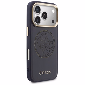 Guess Perforated 4G MagSafe dėklas for iPhone 17 Pro Max - mėlynas