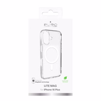 Puro Lite Mag MagSafe Silikoninis dėklas telefonui iPhone 16 Plus - skaidrus