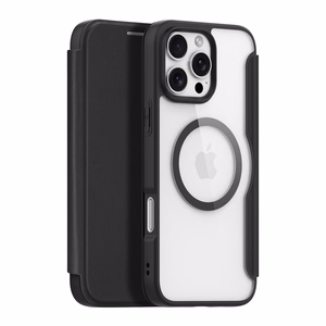 Dux Ducis Skin X Pro iPhone 16 Pro dėklas su MagSafe ir atveriamu dangčiu - juodas
