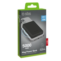 SBS TEBB5000MAG1CK Belaidė išorinė baterija 5000 mAh USB-C, suderinama su MagSafe - juoda