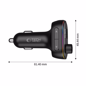 Tech-Protect CC07 3-Port PD 54W Car Charger + Bluetooth FM Transmitter - Black