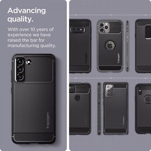 Spigen Rugged Armor dėklas telefonui Samsung Galaxy S21 FE - matinė juoda
