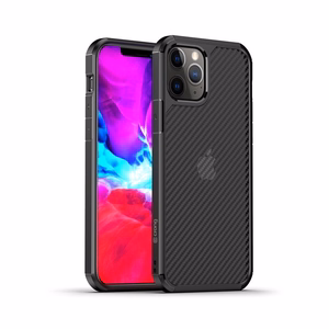 Crong Hybrid Carbon dėklas, skirtas iPhone 12 Pro Max, juodas