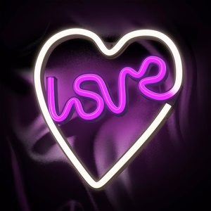 Neon LED Light LOVE HEART violetinis baltas NNE02 Neolia