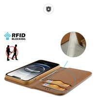 Dux Ducis Hivo dėklas telefonui iPhone 16e su atverčiamu dangteliu ir RFID apsauga - rudas