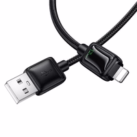 Kabelis su LCD ekranu USB A-Lightning Hoco 2,4A 1,2 m U146 juodas