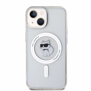 Karl Lagerfeld IML Choupette Magnetinis dėklas telefonui iPhone 15 - permatomas