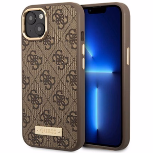 Guess GUHMP14MU4GPRW iPhone 14 Plus 6.7 "rudas / rudas kietas dėklas 4G Logo Plate MagSafe