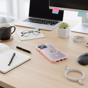 Case for iPhone 16 Flexline Mag Cover compatible with MagSafe pink