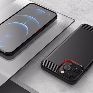 Carbon Case гибкий TPU чехол для iPhone 13 Pro Max чёрный