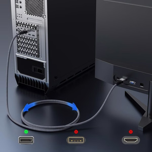 Wozinsky WPS-16AYL2S DisplayPort 2.1 kabelis VESA sertifikuotas 80 Gb/s 16K@60Hz 8K@120Hz 4K@240Hz HDR HDCP DSC 2m - juodas
