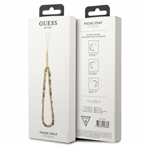 Guess pakabukas GUSTFLWP telefono dirželis rožinis Heishi Beads