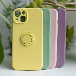 Dėklas telefonui su piršto laikikliu iPhone 11 geltonas