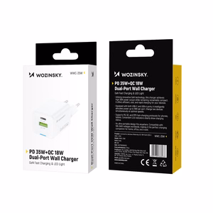 Wozinsky WWC-35W GaN USB-A + USB-C tinklo įkroviklis - baltas