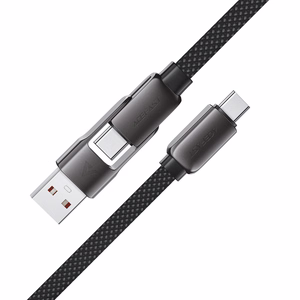 "Acefast" C13-04 USB-C - USB-A / USB-C kabelis 480Mb/s 3A 1,2 m - juodas