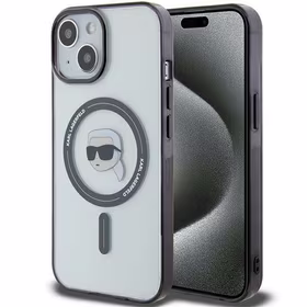 Karl Lagerfeld KLHMP15MHKHNOTK iPhone 15 Plus 6.7" skaidrus kietas dėklas IML Karl's Head MagSafe