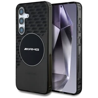 AMG Magnetinis permatomas rombų dėklas telefonui Samsung Galaxy S25 - juodas