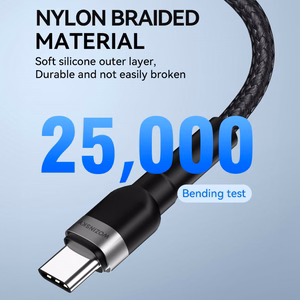 Wozinsky WNBCC1 USB-C / USB-C PD 65W kabelis 1m - juodas
