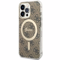 Guess GUHMP13LH4STW iPhone 13 Pro / 13 6.1" rudas/rudas kietas dėklas 4G MagSafe