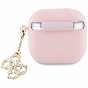 Guess Dėklas AirPods 4 Silikoninis 4G Charm rožinis