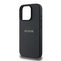 Guess grūdėtas auksinis žiedas magnetinis dėklas iPhone 16 Pro - juodas