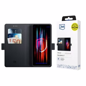 3mk Wallet Case dėklas Sony Xperia 1 V - juodas