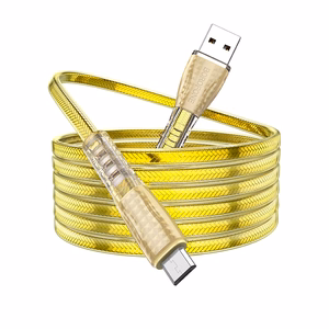 Borofone kabelis BU31 Clear Shadow Jelly - USB į Micro USB - 2,4A 1 metras auksinis